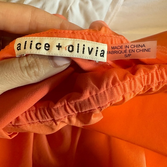 ALICE AND OLIVIA ONE SHOULDER ORANGE MINI DRESS - Picture 4 of 4
